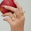 Stainless Steel Adjustable Wedding Rings Dating Rings Guitar Shape Delicate Finger Jewelry for Woman and Man Present