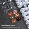 Japanese Short-Style Nail Art Tips, High-Transparency Oval Square for Salons, Color Chart Display False Nails