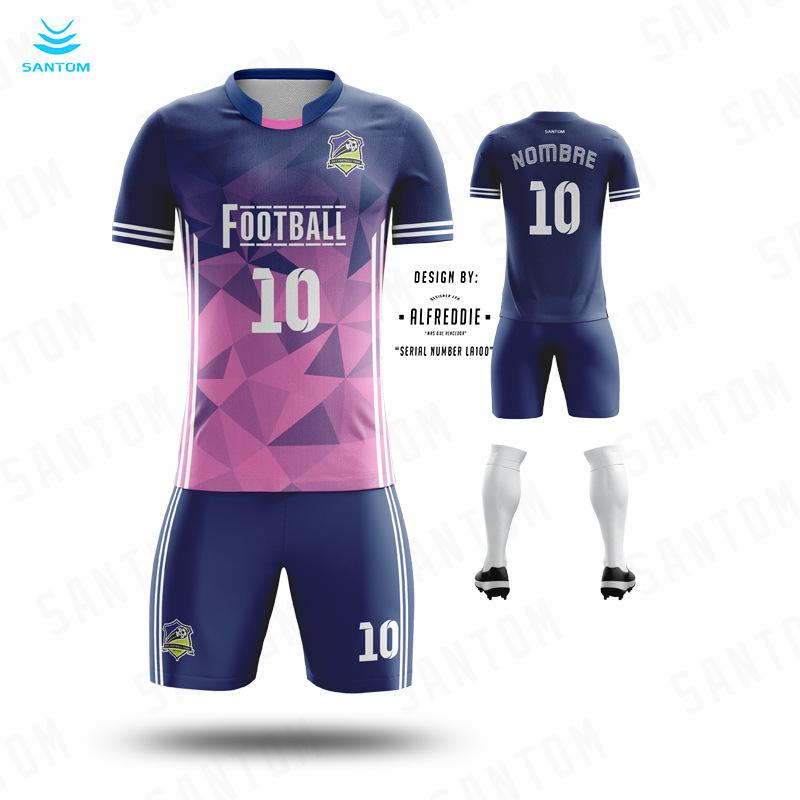 Football jersey set men's and women's digital printing custom quick-drying sports breathable map custom short-sleeved jersey