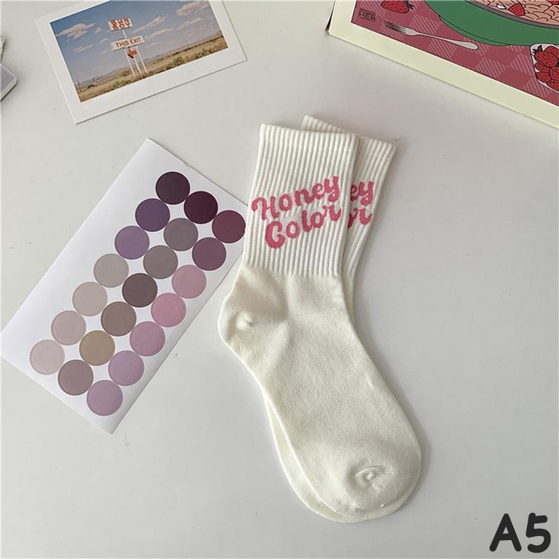2023 Korean  Sweet Woman Socks Cute Love Square Funny Socks Street Hip Hop Skateboarding Happy Socks
