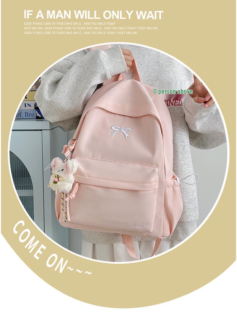 2025 Cute Bow Korean Style Backpack for Girls - Perfect for Junior High School Students