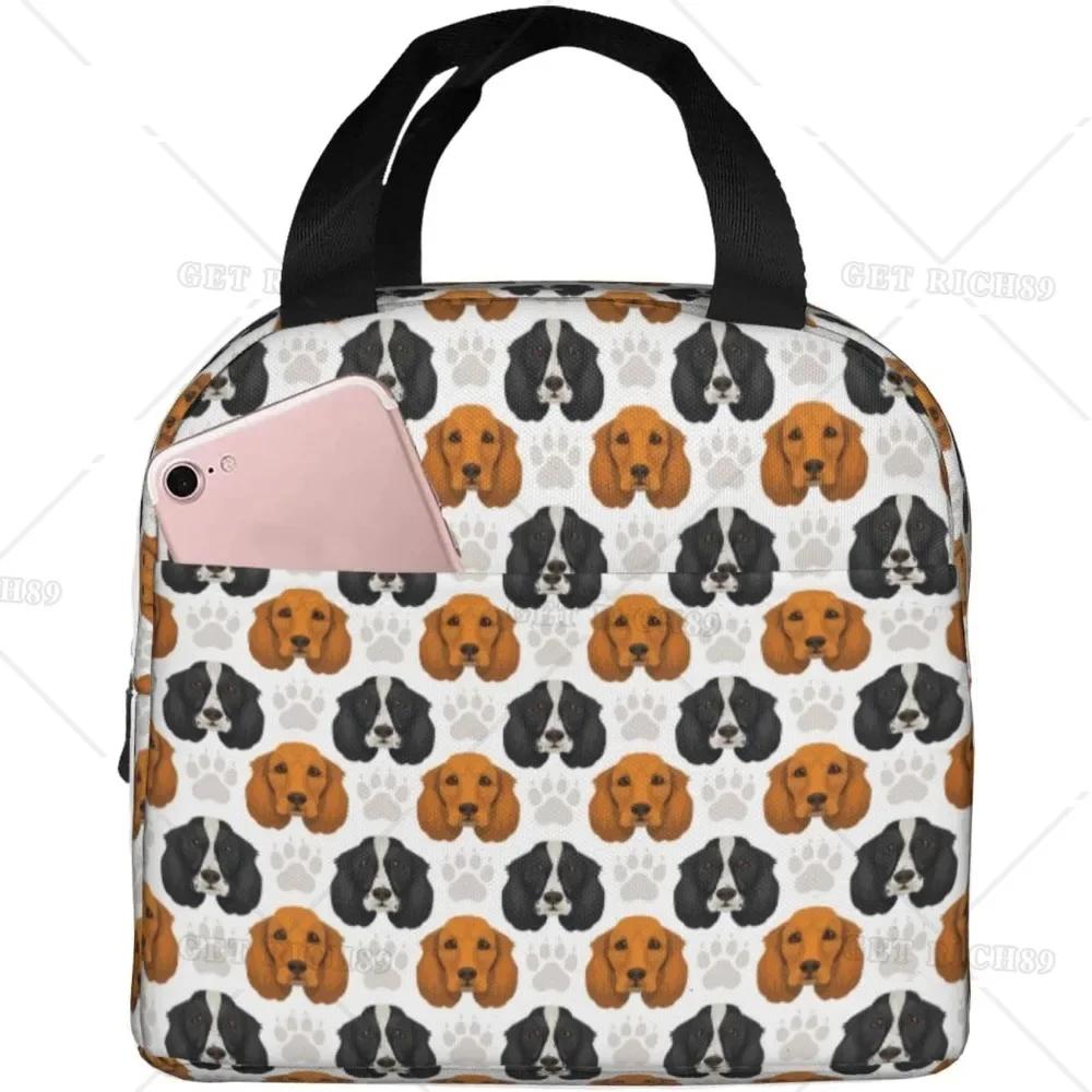 Animals Lovely Pets Portable Aluminum Foil Thickened Insulation Lunch Bag for Women Men Kids Cute Box with Pocket for Work Trip