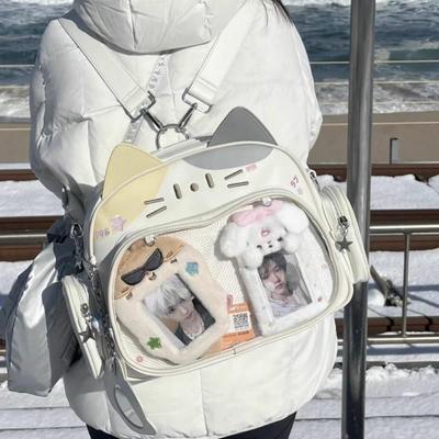 Fashion College Style Female Small Bag Cat Backpacks for Women Leather Casual Lolita Shoulder Bag