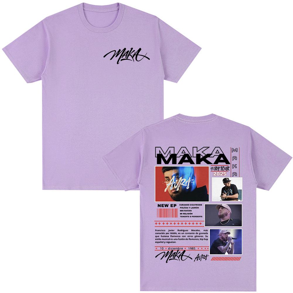 Rapper Maka Aura 2025 Tour Merch T Shirts Men Women Fashion Vintage Street T-shirt Casual Cotton Short Sleeve T Shirt Streetwear