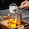 Wooden Handle Glass Gong Dao Bei: High-Temperature Resistant, Thickened Filter Tea Infuser Cup Set