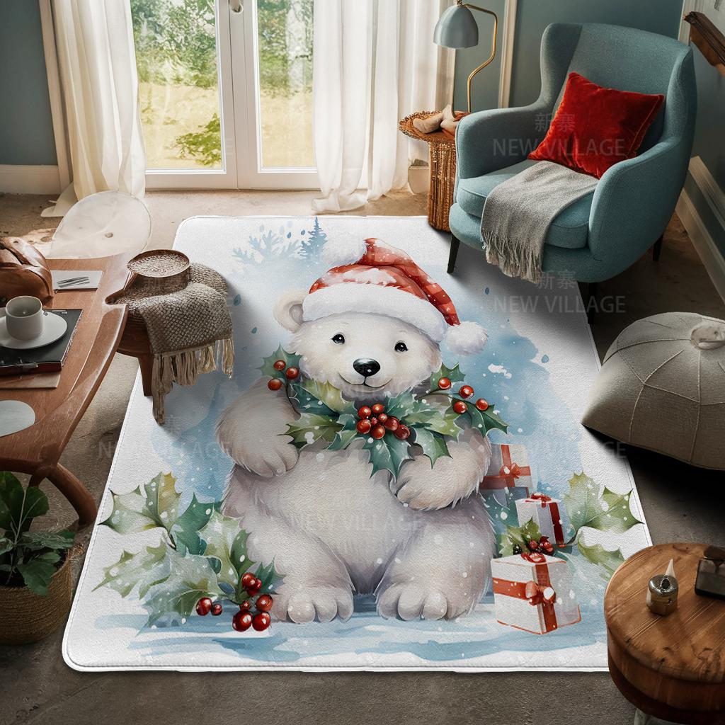 Koberec ke vchodu do domu Rohožka ke dveřím do domu Obývací pokoj Vana Koupelna Protiskluzové koberce s absorpcí vody vana Veselé Vánoce zima