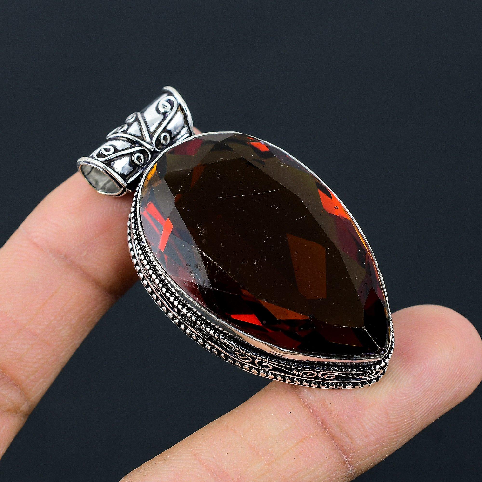 

Подарочный ювелирный кулон из стерлингового серебра 925 пробы с медовым топазом 2,29 дюйма