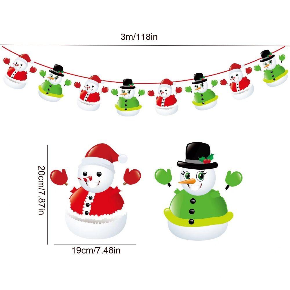 

Санта-Клаус/Снеговик/Рождественская елка, рождественские бумажные баннеры с флагами, Санта-Клаус, висящий баннер, праздник M