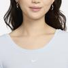 Nike Solid Color Round Neck Short Casual Long Sleeve Breathable T-Shirt Women Tops Light-Blue FN3662-440