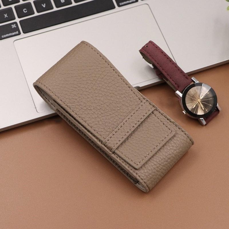 PU Leather Watch Pouch for Travel Soft Lined Single Watch Storage Case Wristwatch Organizer for Daily Use and Trips