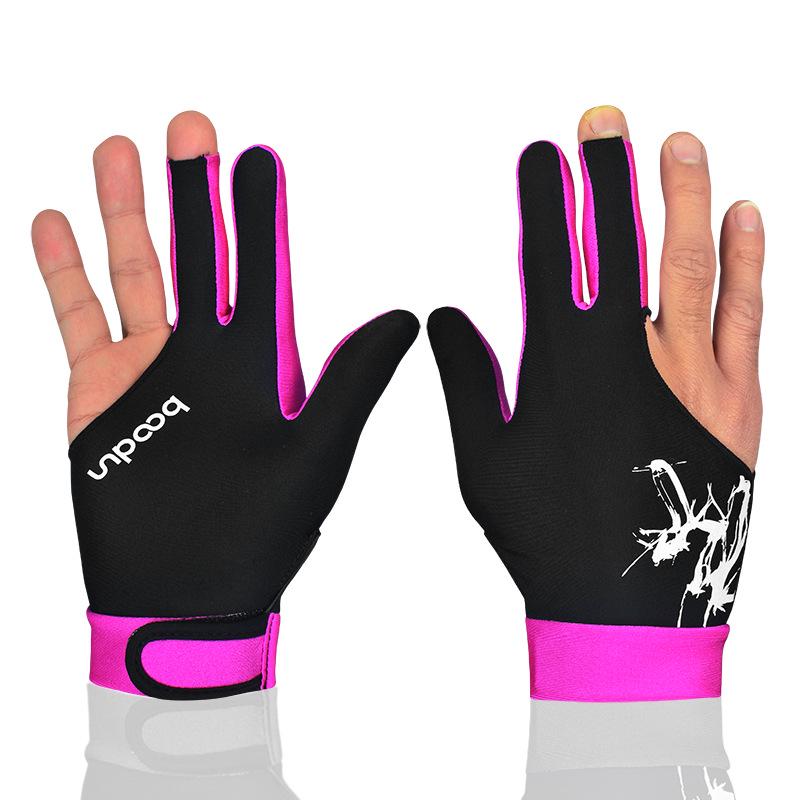 Guantes de billar unisex de tres dedos, sin dedos, ambidiestros, paquete individual