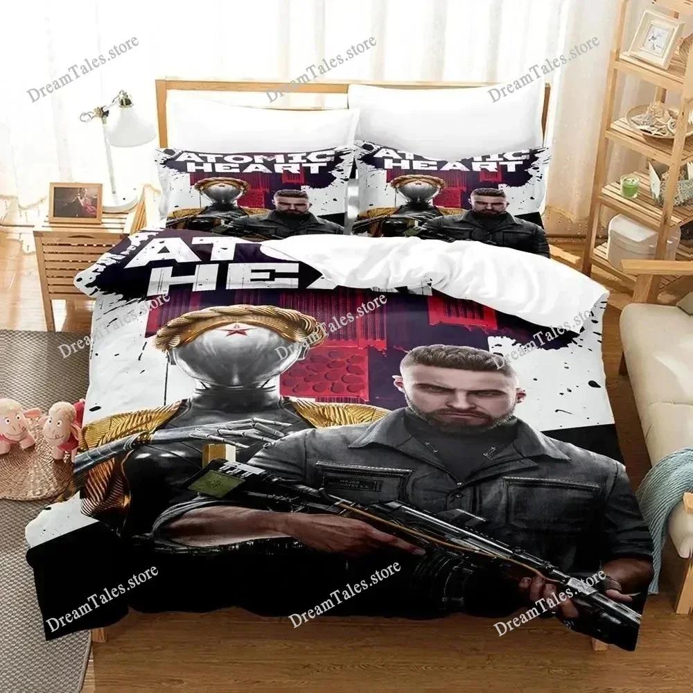 New Atomic Heart Bedding Set Single Twin Full Queen King Size Bed Set Adult Kid Bedroom Duvet Cover Sets 3D Print Game Anime741