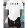European Size Ice Hockey And Hand Humorous Graphic Print Men'S Short-Sleeved T-Shirt And Waist  Casual Sports Regular Top ,Spring And Summer g