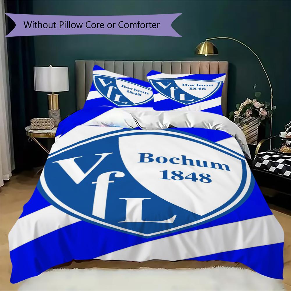 Set Copripiumino e Federe con Motivo VfL Bochum 1848 Decorazione per la Casa Regalo di Compleanno (1 * copripiumino + 2 * federe senza imbottitura)98