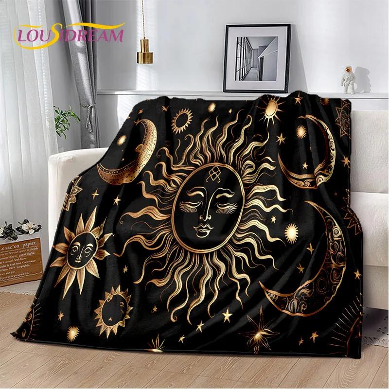 Mysteriou Tarot Sun Moon Mandala Magic Soft Flannel Blankets,Throw Blanket Comfortable Blanket for Picnic Beds Sofa Home Bedroom