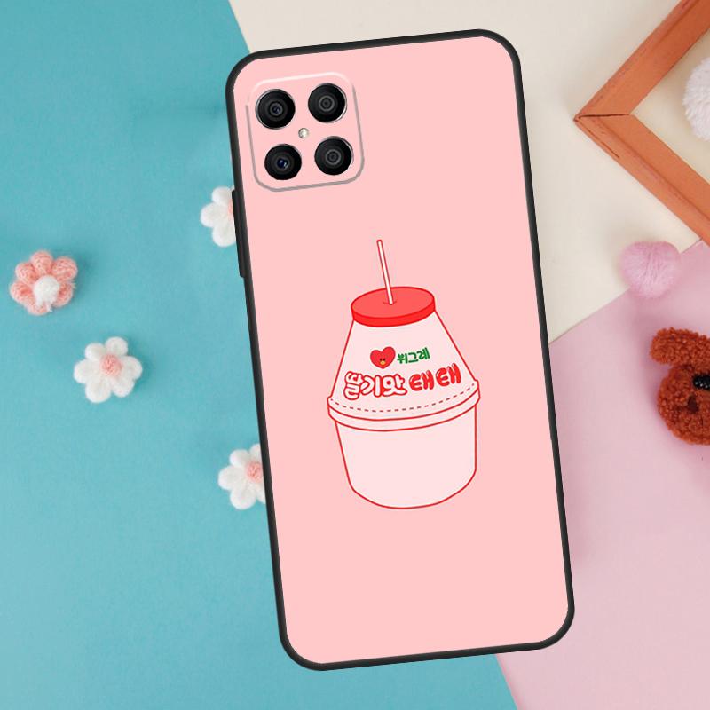 Kawaii Strawberry Milk Case For Honor Magic 7 5 6 Lite Pro Honor X8b X9b X9a X8a X8 X9 X9c 50 70 90 200 Lite Cover