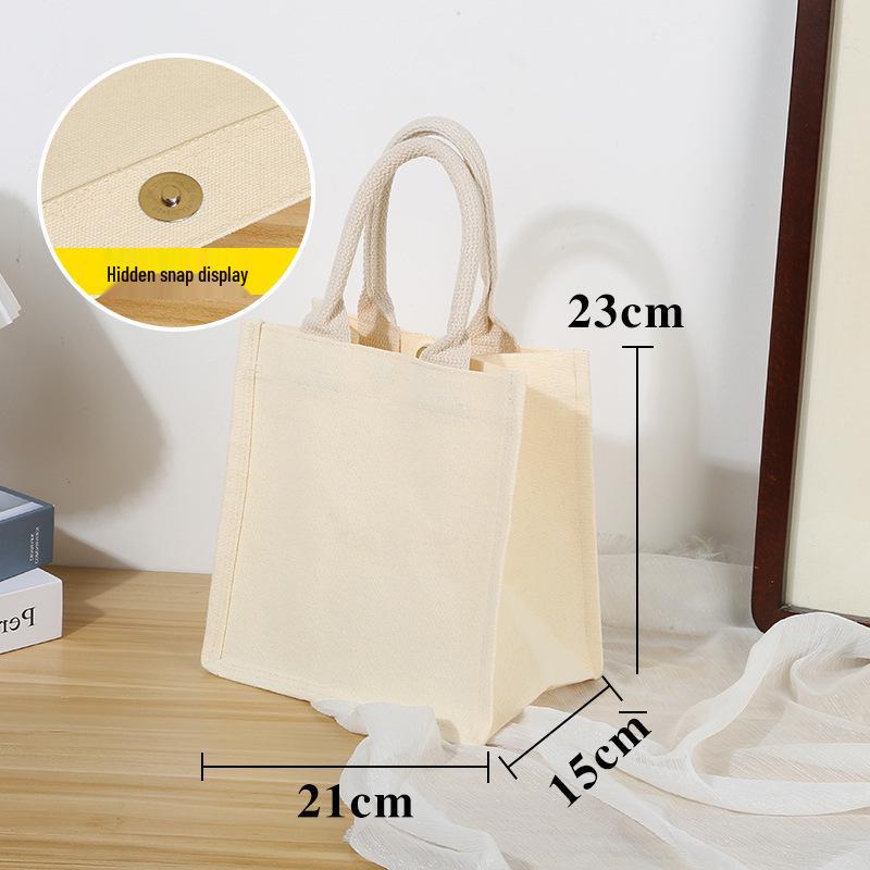 Muji Custom Logo Canvas Tote Bag - High Quality 3D Film Coated Cotton Bag
