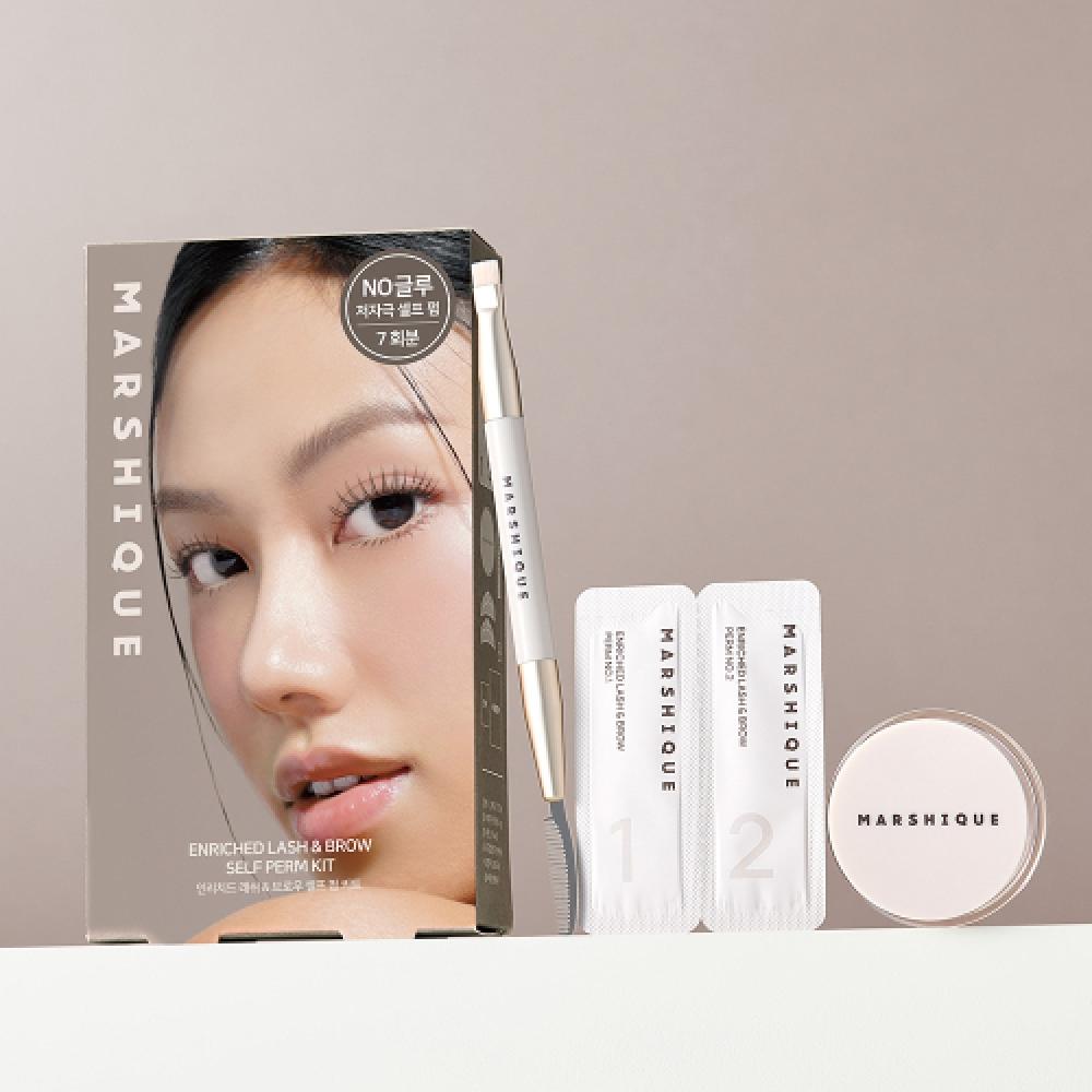Marshique Набор для самостоятельного укрепления ресниц и бровей Self Firming Kit+Black Tinting Supplement