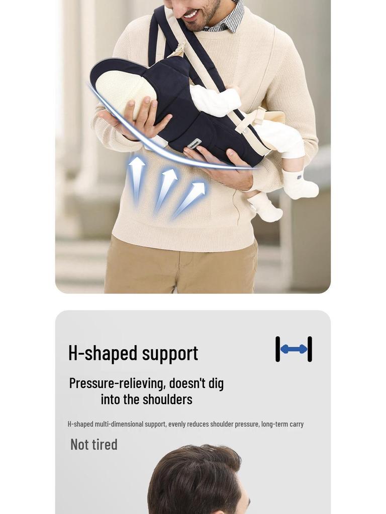 Lightweight 4-Season Baby Carrier with Waist Stool - Multifunctional, Two-Way, Hands-Free Design