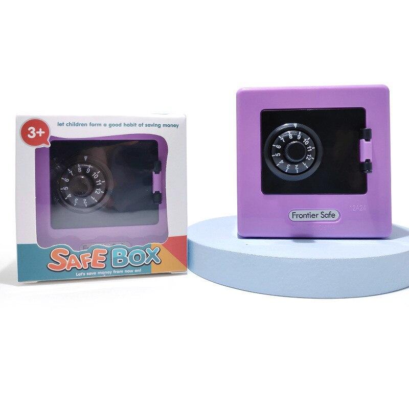 Mini Retro Bank Money Box with Rotating Password Lock, ATM-Style Safe for Coins and Cash, Automatic Bill Deposit, Christmas Gift Idea