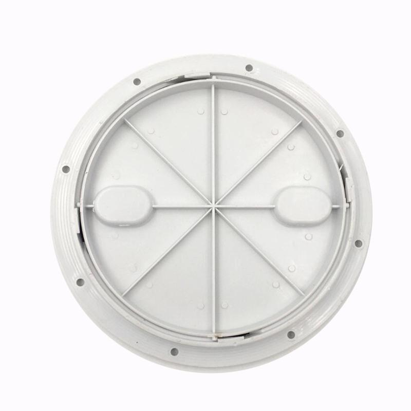 Marine White Nylon 9 inch Flat Inspection Hatch with Detachable Covers Boat Access Cover Lid Screw Out Deck Plate Hardware