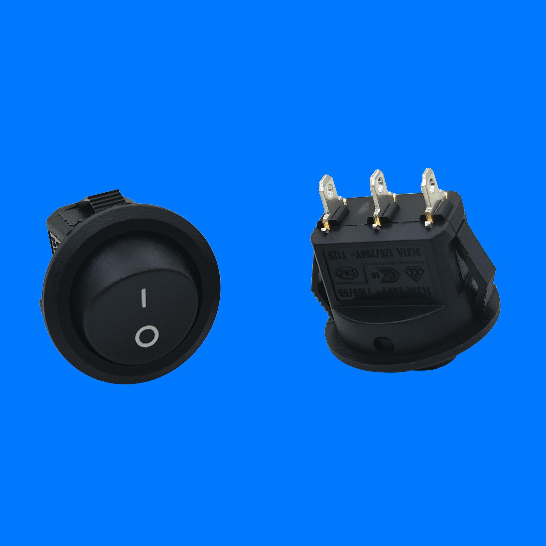 Mini Two-Speed Boat Type Rocker Switch - Black Boat Type Switch