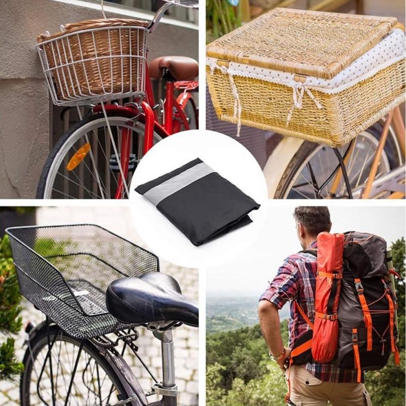 Resistant Cycle Basket Cover Exterior Defense Against Rain Ice Dirts Polyester Reflective Strips For Foot Safety