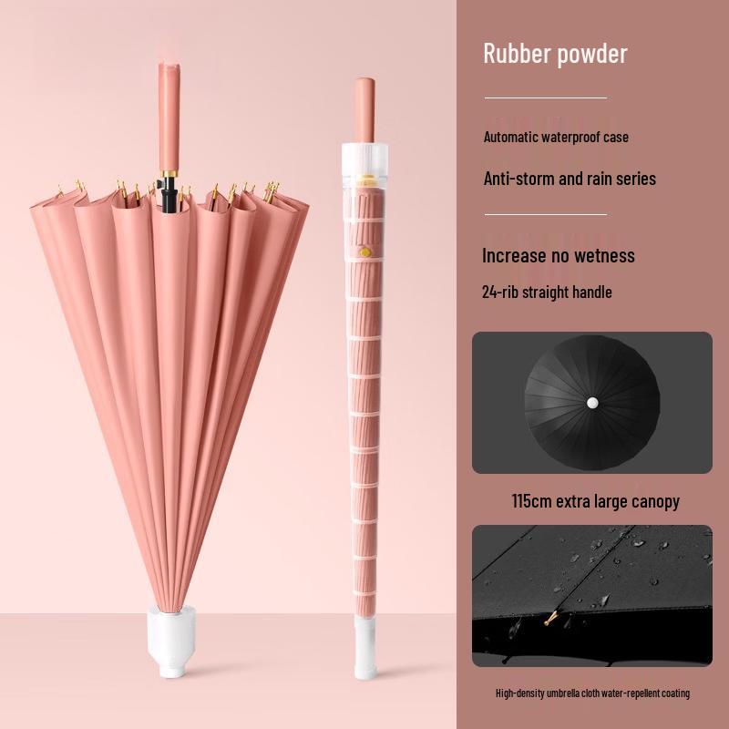 Premium 24-Rib Straight Handle Dual-Use Umbrella