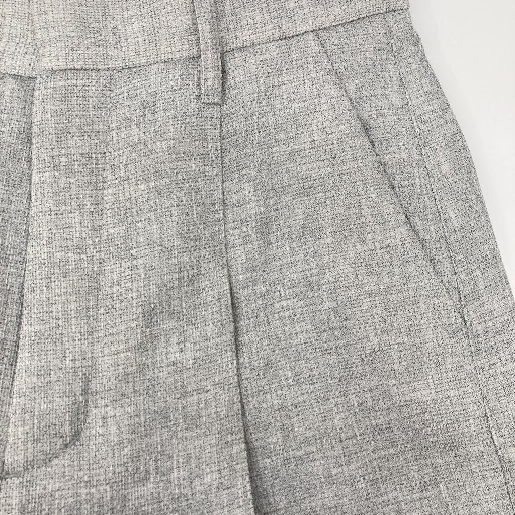 AKIRA NAKA WS2308-GY Gray Polyester X Cotton Center Press Tapered Slacks Bottoms 1 grayUsed