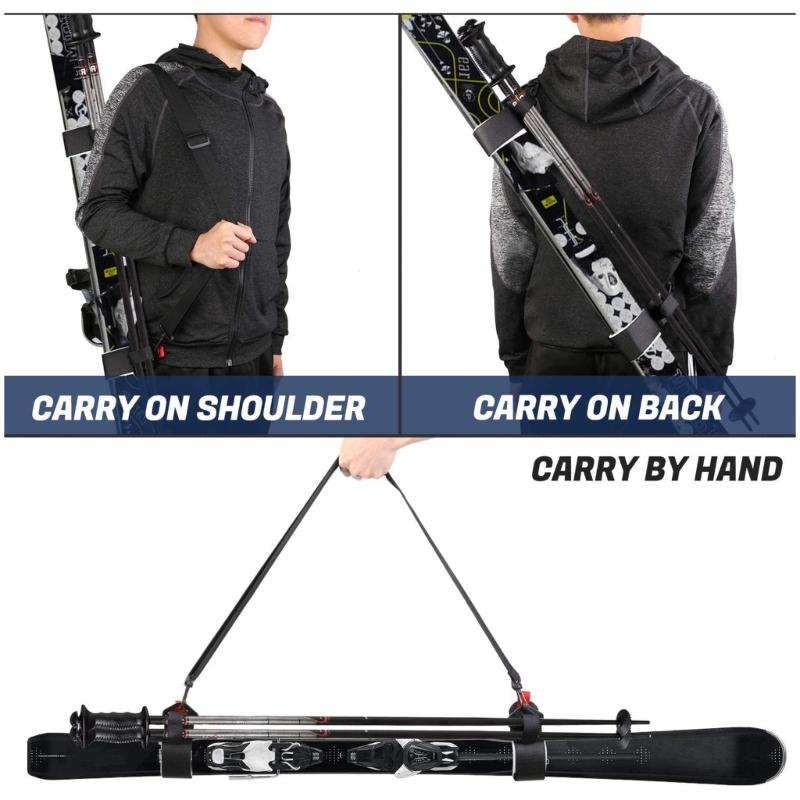 Ski Carrier Strap Ski Strap Shoulder Adjustable Ski Rod Transport Handle Adjustable Shoulder Carrier Lash Handle Straps