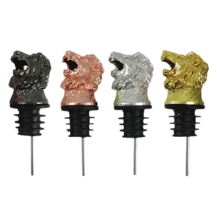 Decorative Animal Head Bottle Pourer Leak Proof Zinc Alloy Wine Pour Dispenser Household Rustproof Wine Stopper Tool