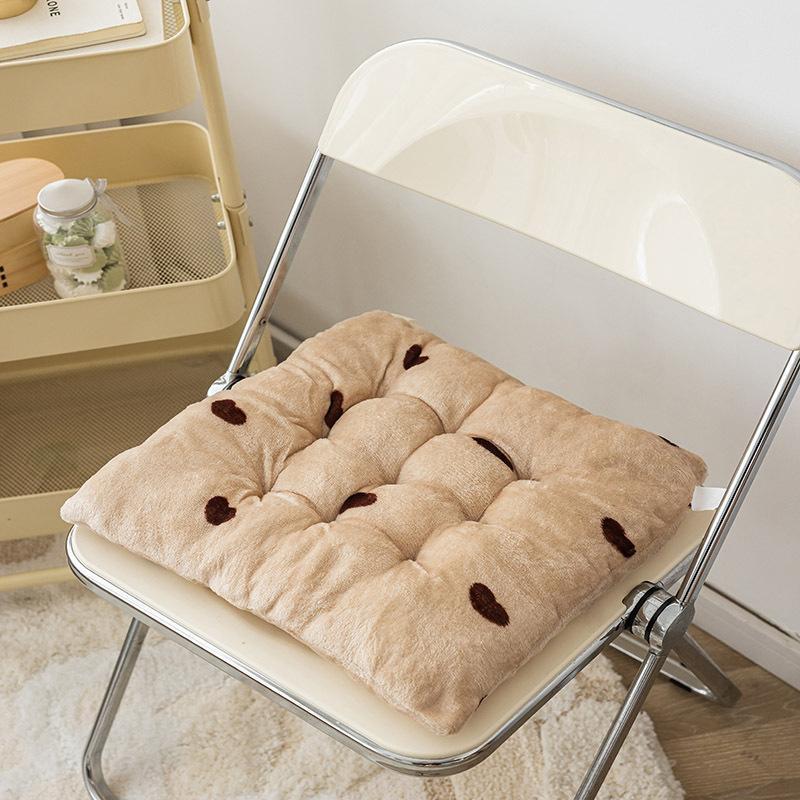 Soft Plush Square Seat Cushion Thick Padding Warm Cozy Texture For Office Chair Home Dining Study Bedroom
