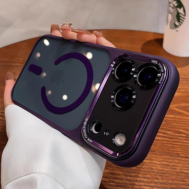 Transparent for Magsafe Phone Case for iPhone 17 Pro Max Air 16 15 14 13 12 11 Plus Compatible Orange 17 Air Hard Acrylic Cover