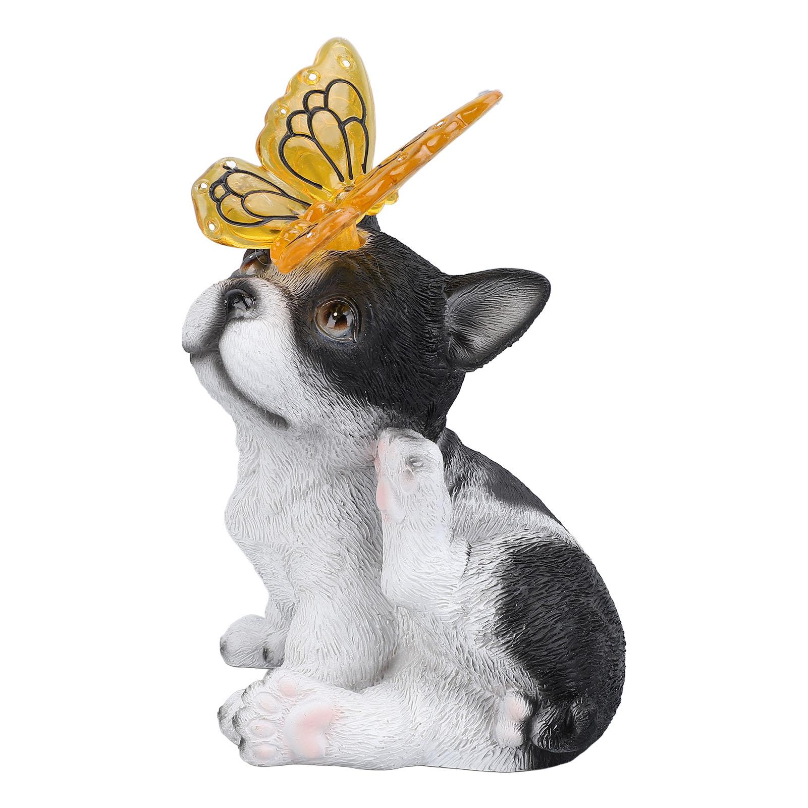 

Статуя собаки Солнечный свет Уличный декор Меняющий цвет света Погодоустойчивая смола Сад