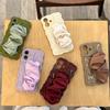 Korean High-end Silk Scarf Wristband for iPhone16Pro Max Apple 17 Mobile Phone Case 15/14 Wave Case