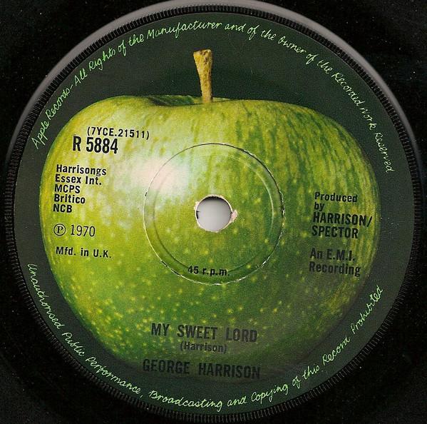 

7inch Record GEORGE HARRISON - My Sweet Lord R5884 Apple Records 1971 UK Rock Used