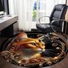 1pc Golden Feline Elegance Chair Carpet for Office, , Non-slip carpet, Very suitable for offices, farmhouses,Outdoor carpet yy251120028