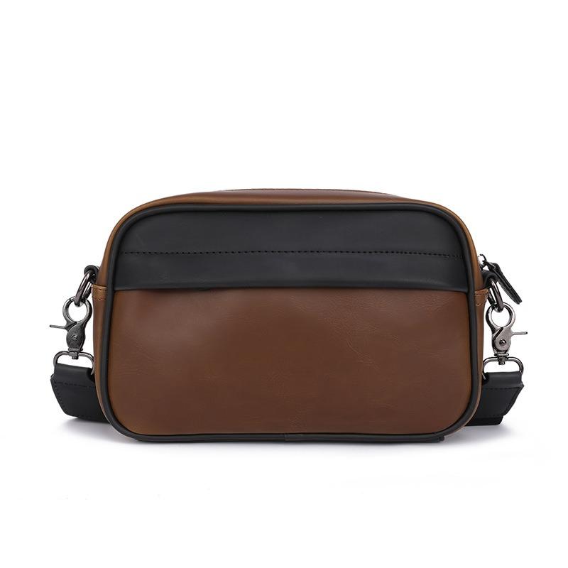 Fashion Men's Crossbody Bag Retro Solid Color Small Backpack Casual Shoulder Mobile Phone Bag Men