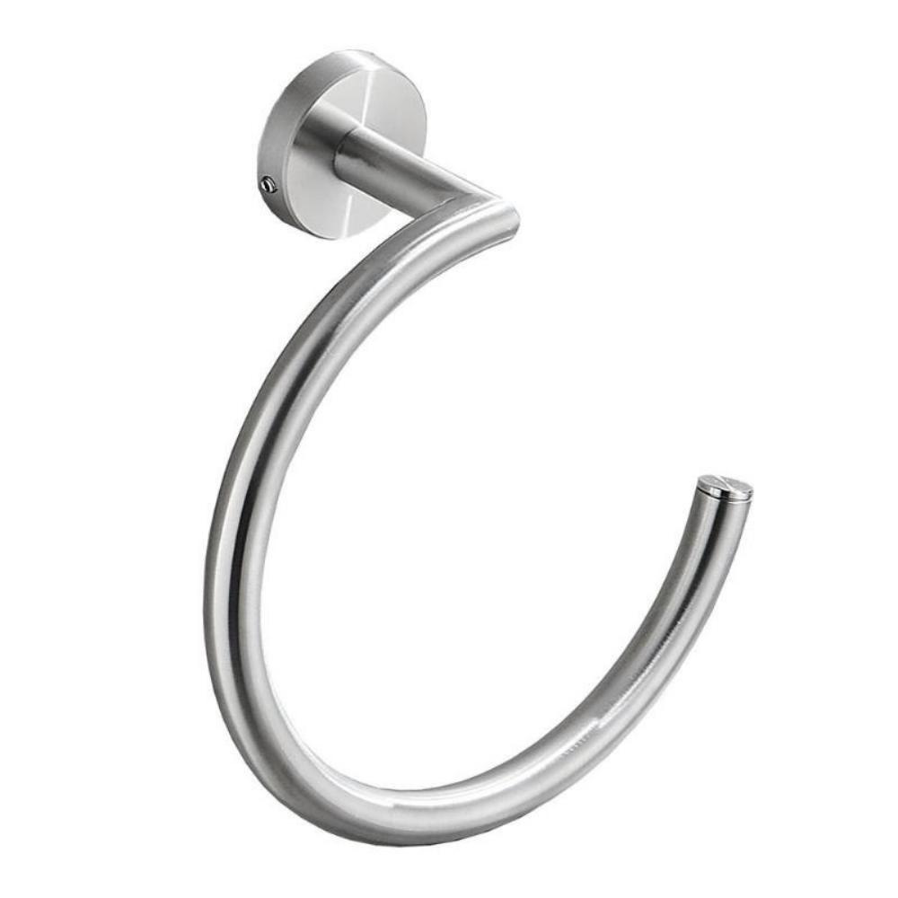 Silver Towel Ring, Semi-Circular Stainless Steel Towel Ring, Towel Holder, Wall Mounted Towel Ring