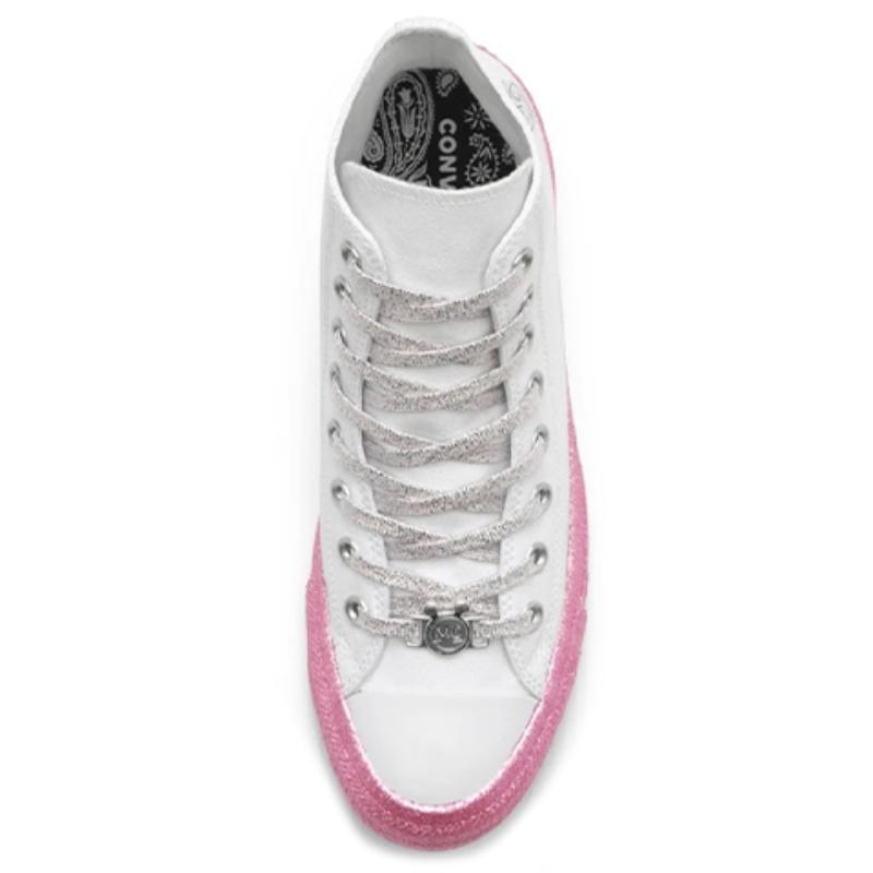 Miley Cyrus X Converse Chuck Taylor All Star High Lace-up High Top Espadrilles Unisex Pink White