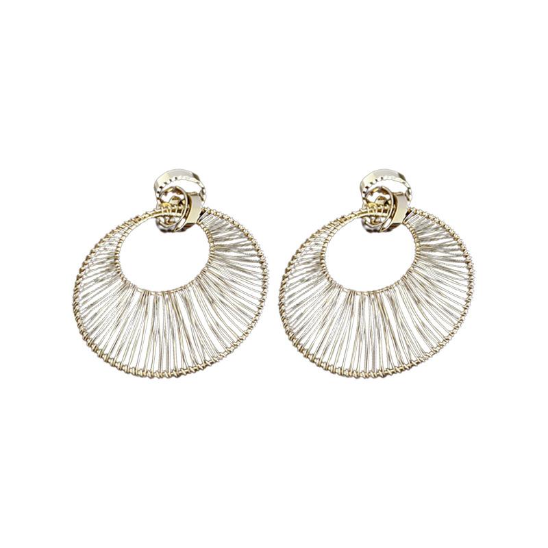 Exaggerated Hollow Circle Geometric Earrings Ins Fashionable High-end Earrings for Women