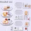 1Set 1:12 Dollhouse Miniature Toast Bread Coffee Egg Fork Spoon with Dinner Plate Kitchen Breakfast Model Decor Toy