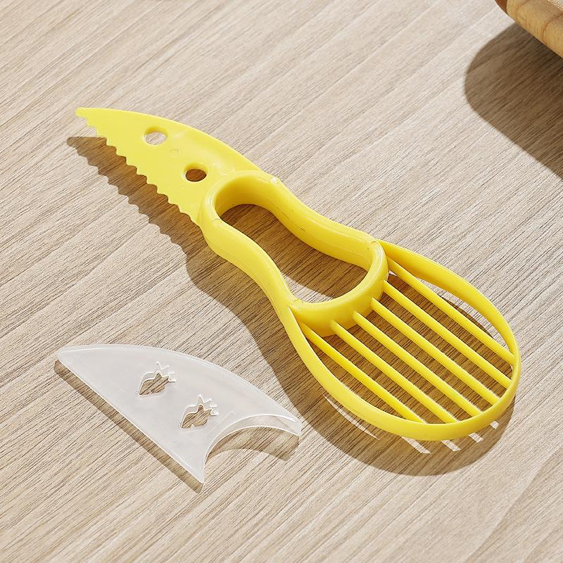 3 In 1 Avocado Slicer Avocado Tool Peeler Cutter Plastic Knife Kitchen Kitchen Gadgets Peeling Knife Multifunction Fruit Knife