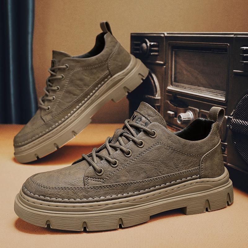 Men's Shoes Autumn Sports and Leisure Low-top Martin Boots Waterproof Leather Shoes Men's Work Versatile Retro