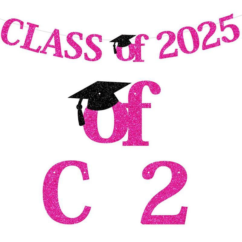 

Набор баннеров для выпускного 2025 - Класс 2025 Подвесные спирали Фольгированная гирлянда с кисточками Реквизит для фотозоны для вечеринки в колледже