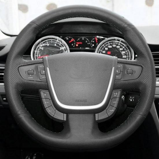 Black Leather Steering Wheel Cover For Peugeot 508 2011-2018 508 SW 2011-2018