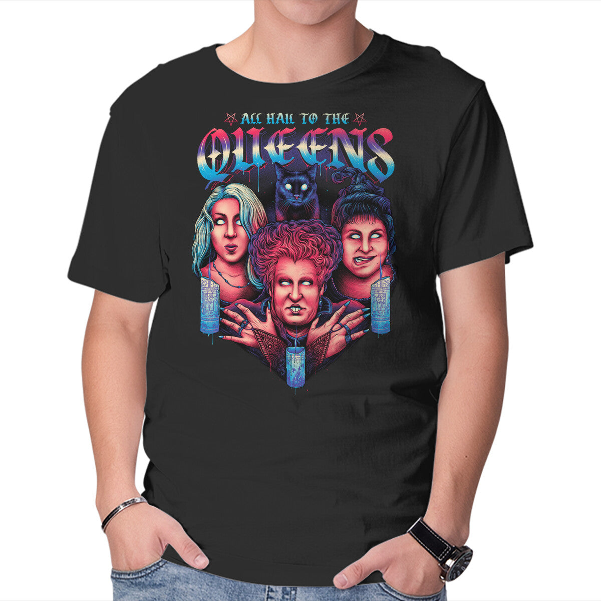 Unisex Crew Neck T-Shirt Queens of Halloween Graphic Short Sleeve Casual Tee XXXL