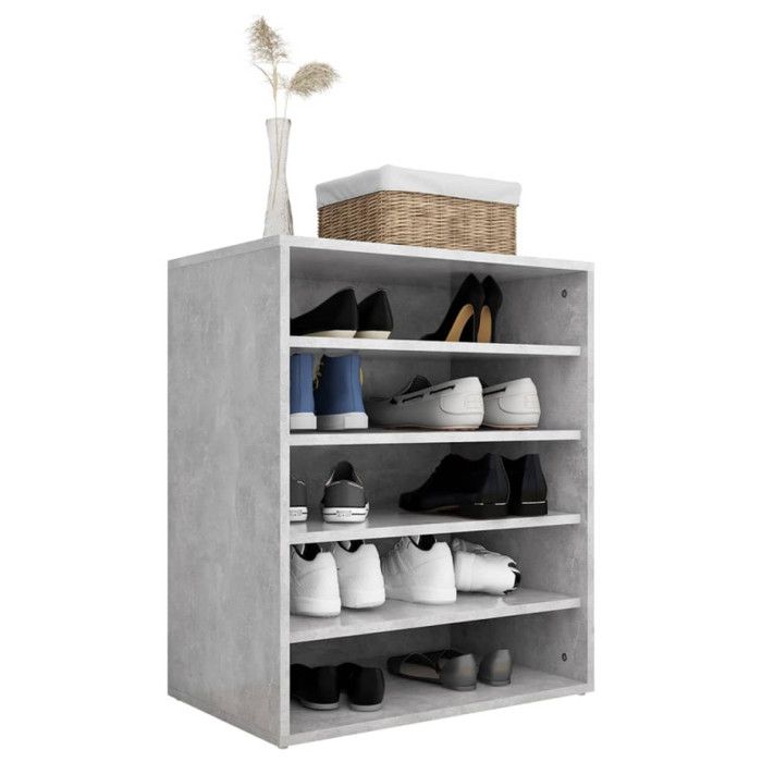 VidaXL Armoire à chaussures Gris béton 60x35x70 cm Aggloméré 808940
