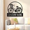 Custom Personalized Bicycle Metal Sign Wall Art Family Name Room Decor