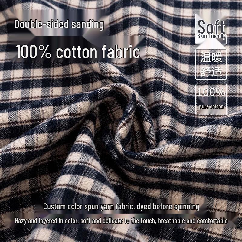 Chemise Décontractée à Carreaux Manches Longues 100% Coton pour Homme FIRS